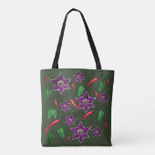 Rood, groen, hete paprika tote bag (Achterkant)