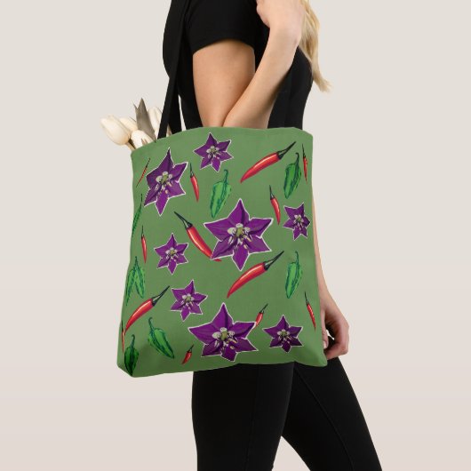 Rood, groen, hete paprika tote bag (Dichtbij)