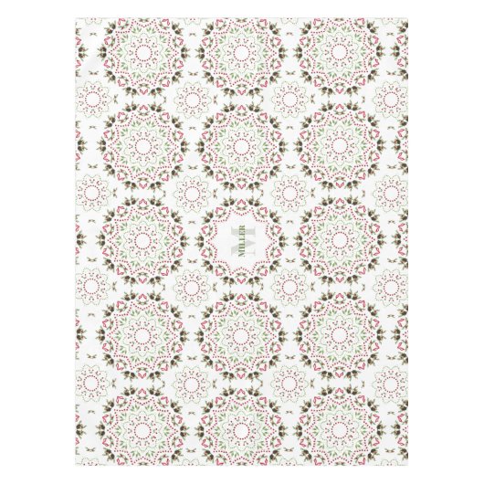 Rood Groen Holly kerstpatroon Tafelkleed (Voorkant)