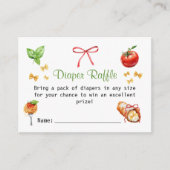 Rood Groen Holy Cannoli Baby shower Luier Raffle Informatiekaartje (Voorkant)