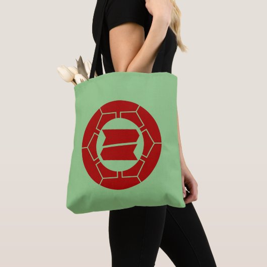  rood groen japan hattori kamon oosterse kunst tote bag (Dichtbij)
