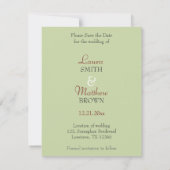 Rood + Groen Kanten Save-the-Date Uitnodiging (Achterkant)