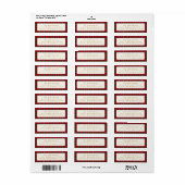 Rood Groen Karo Kerst Retouradres Goud Etiket (Full Sheet)