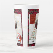 Rood Groen Karo Kerstmis  Latte Mok (Voorkant)