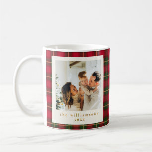 Rood Groen Karo Kerstmis Twee Foto Familie Goud Koffiemok
