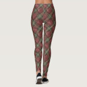 Rood Groen Karo Strepen Kerst Leggings (Achterkant)