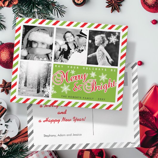 Rood Groen Kerst Custom Foto Briefkaart