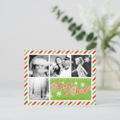 Rood Groen Kerst Custom Foto Briefkaart (Staand voorkant)