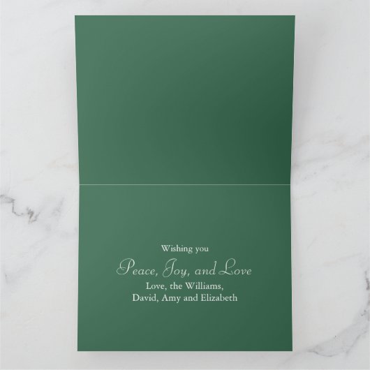 Rood Groen Kerst Een Foto Snowflake Bedankkaart (Binnen)