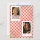 Rood & Groen Kerst Geplaagd Bow Wrap Foto Feestdagenkaart (Achterkant)