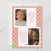 Rood & Groen Kerst Geplaagd Bow Wrap Foto Feestdagenkaart (Achterkant)