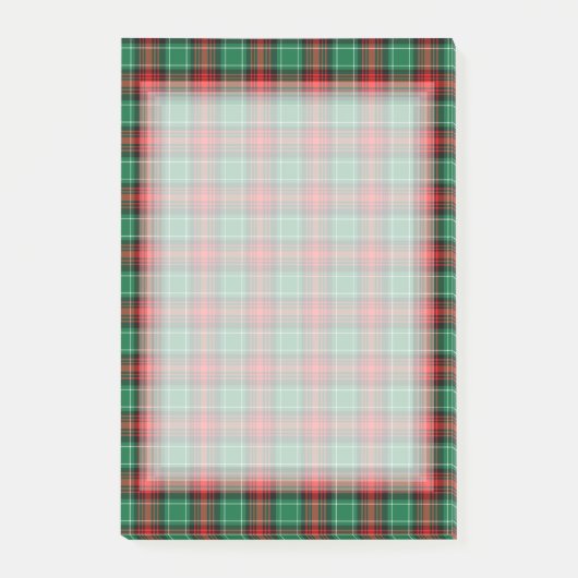 Rood groen kerst geruit patroon post-it® notes (Voorkant)