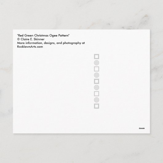 Rood Groen Kerst Ogee Pattern Briefkaart (Achterkant)