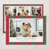 Rood Groen Kerst Plaid Foto Vakantie Kaart (Voorkant / Achterkant)