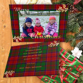 Rood Groen Kerst Plaid Goud Bladeren Familie Foto Folie Feestdagenkaart