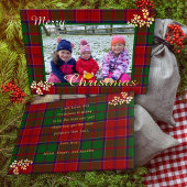 Rood Groen Kerst Plaid Goud Bladeren Familie Foto Folie Feestdagenkaart