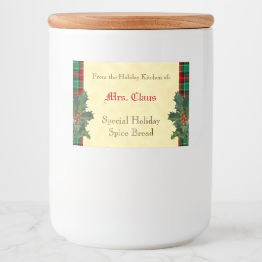 Rood Groen Kerst Plaid Vakantie Bakken Sticker (Voorkant)