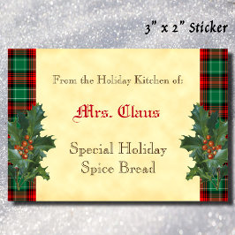 Rood Groen Kerst Plaid Vakantie Bakken Sticker