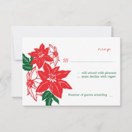 Rood & Groen Kerst Poinsettias Vakantie Trouwen Kaart