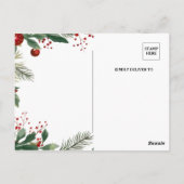 Rood & Groen Kerst Uitnodiging voor Verlovingsfees (Achterkant)