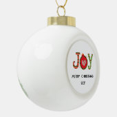 Rood Groen Kerst Vrolijk Kerstfeest Keramische Bal Ornament (Links)