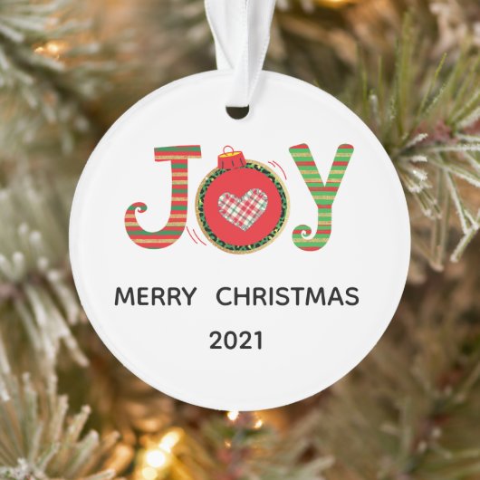 Rood Groen Kerst Vrolijk Kerstfeest  Ornament (Boom)