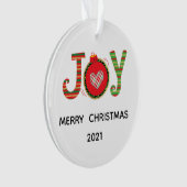 Rood Groen Kerst Vrolijk Kerstfeest  Ornament (voorkant)