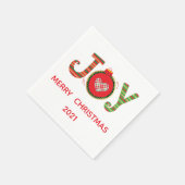 Rood Groen Kerst Vrolijk Kerstfeest Servet (Hoek)