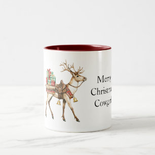 Rood Groen Kerst Western Herten Tweekleurige Koffiemok