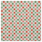 Rood Groen Kerstboom Checkerboard Patroon Stof (Swatch)