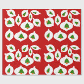 Rood, groen kerstboompapier met Ornamenten voor he Cadeaupapier (Vlak)