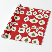 Rood, groen kerstboompapier met Ornamenten voor he Cadeaupapier (Uitgerold)