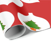 Rood, groen kerstboompapier met Ornamenten voor he Cadeaupapier (Rol Hoek)