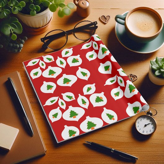 Rood, groen kerstboompapier met Ornamenten voor he Cadeaupapier