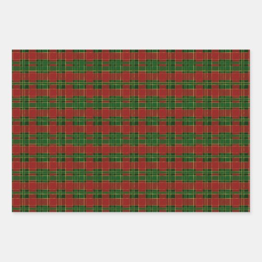 Rood, groen kerstcadeau, pakket met verlooppapier  inpakpapier vel (Voorkant 3)