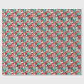Rood Groen Kerstcadeaus Kerstmis Cadeaupapier (Vlak)