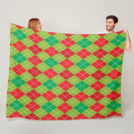 ROOD & GROEN KERSTDIAAMANT PATROON FLEECE DEKEN