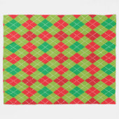 ROOD & GROEN KERSTDIAAMANT PATROON FLEECE DEKEN (Voorkant (Horizontaal))