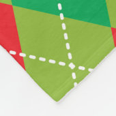 ROOD & GROEN KERSTDIAMANTPATROON FLEECE DEKEN (Hoek)