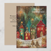  rood groen kerstdorp feestdagenkaart (Voorkant / Achterkant)