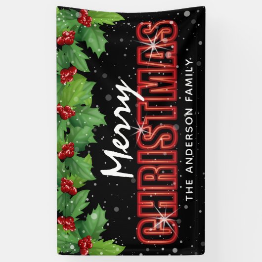 Rood groen kerstfeest spandoek (Verticaal)