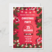 Rood Groen Kerstfeest Uitnodiging Flyer (Voorkant)