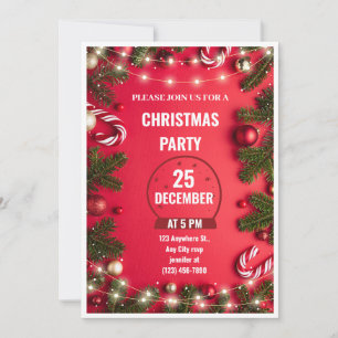 Rood Groen Kerstfeest Uitnodiging Flyer