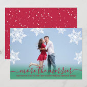 Rood-groen kerstfeest Zwangerschap Aankondiging (Voorkant / Achterkant)