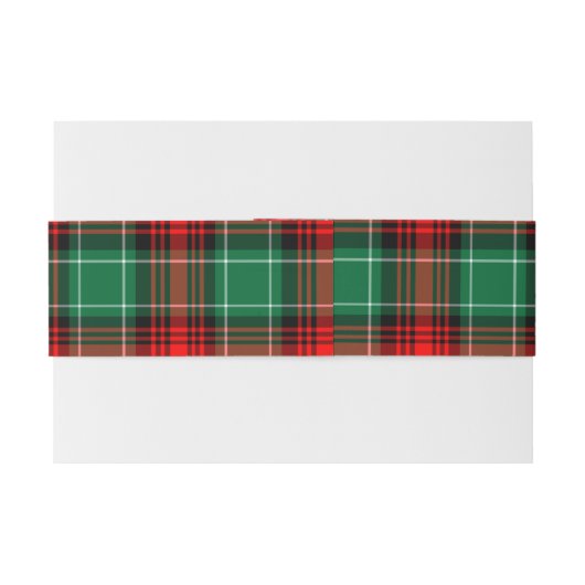 Rood groen kerstfeestfeest met patroonplaat uitnodigingen wikkel (Achterkant Voorbeeld)