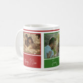 Rood Groen Kerstfoto Classic Mok, 11 oz Koffiemok (Voorkant links)