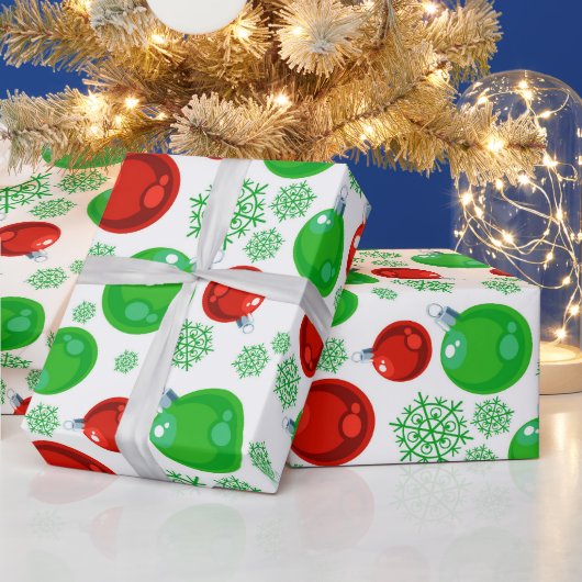 Rood-groen kerstlamppatroonomhulsel cadeaupapier (Feestdagen)