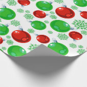 Rood-groen kerstlamppatroonomhulsel cadeaupapier (Hoek)