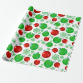 Rood-groen kerstlamppatroonomhulsel cadeaupapier (Uitgerold)
