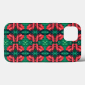 Rood Groen Kerstmis Bloemen Patroon 4EVA Case-Mate iPhone Case (Achterkant (horizontaal))